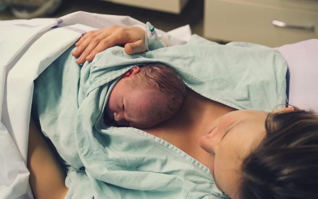mother and newborn child after birth